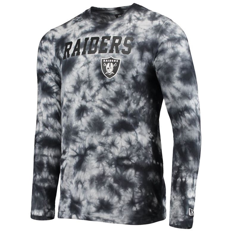 Women's New Era Black Las Vegas Raiders Tie-Dye Long Sleeve T-Shirt 