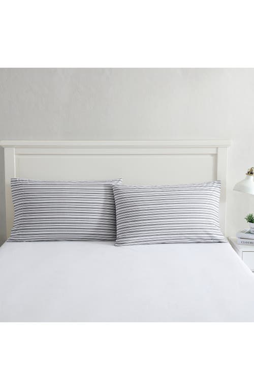 Nautica Coleridge Stripe Percale Pillowcase Set In Charcoal
