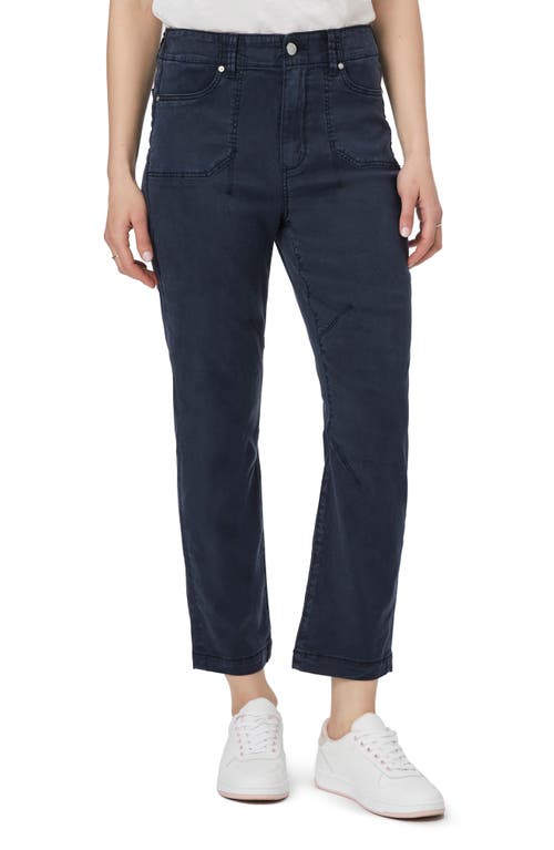 Shop Paige Drew Straight Leg Utility Pants In Navy Seascape