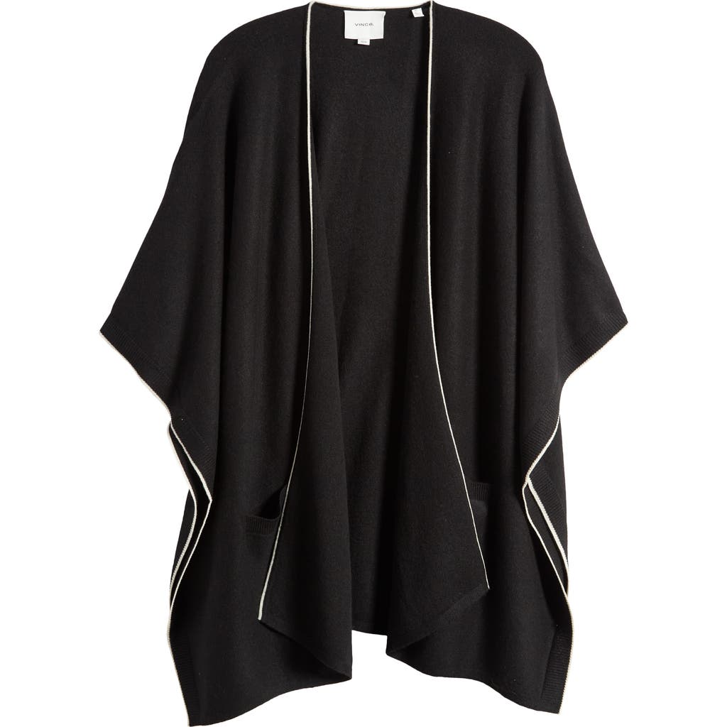 Vince Tipped Cashmere Wrap In Black
