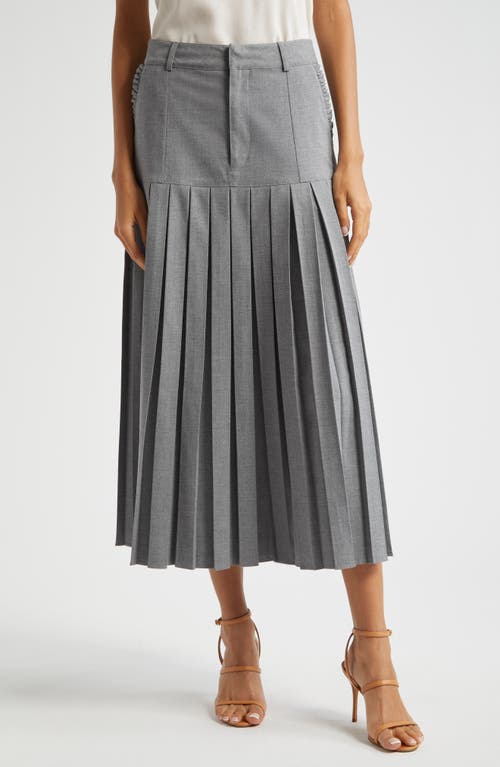 Shop Cinq À Sept Bane Pleated Skirt In Steel Grey