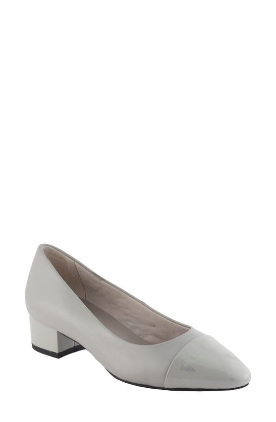 David Tate Colette Cap Toe Pump In Gray Nappa