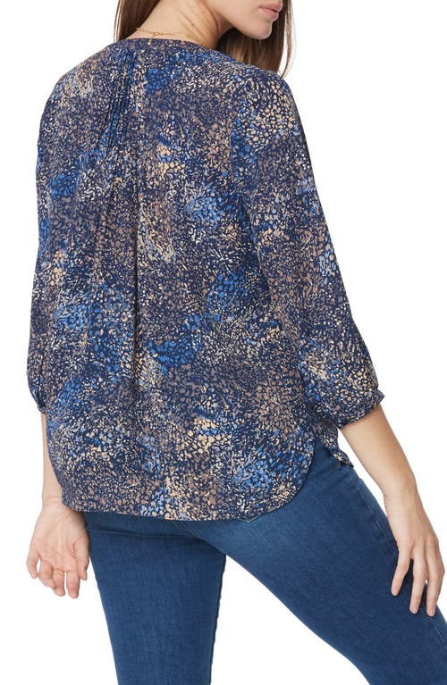 Shop Nydj Pintuck Blouse In Indigo Dot