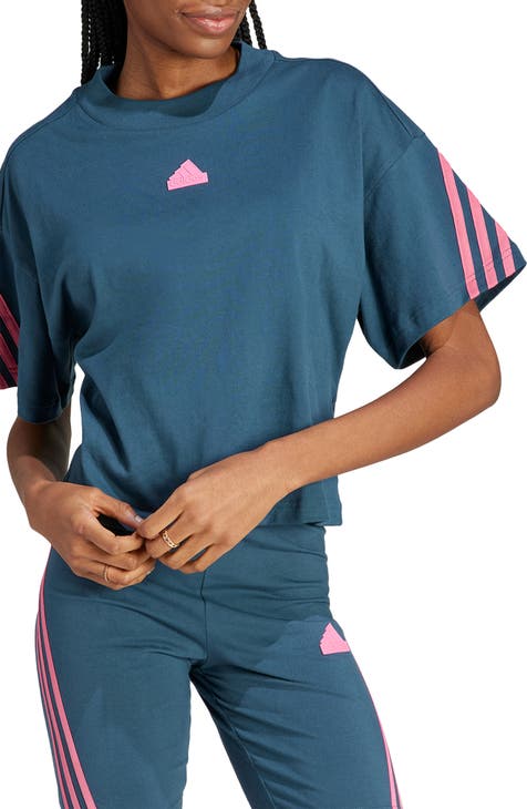 adidas 3-Stripes Long Sleeve Swim Top - Pink