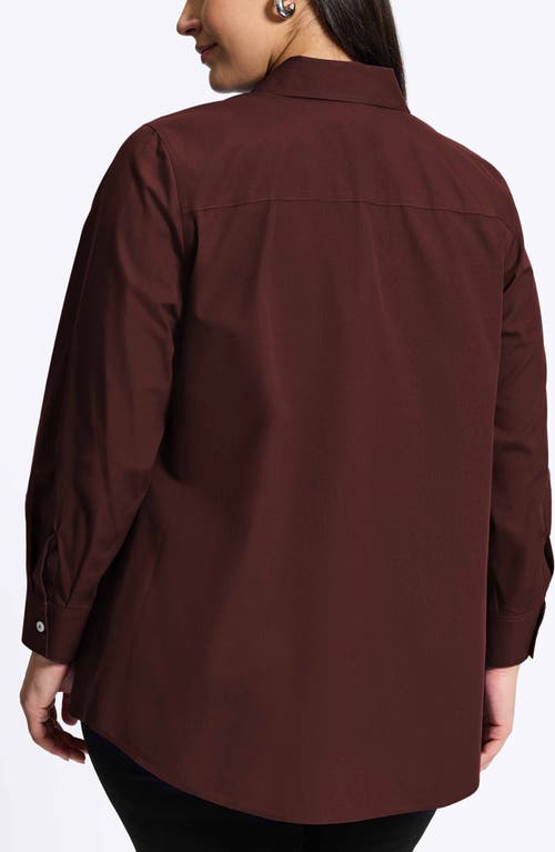 Foxcroft Cici Tunic Blouse In Chicory Coffee