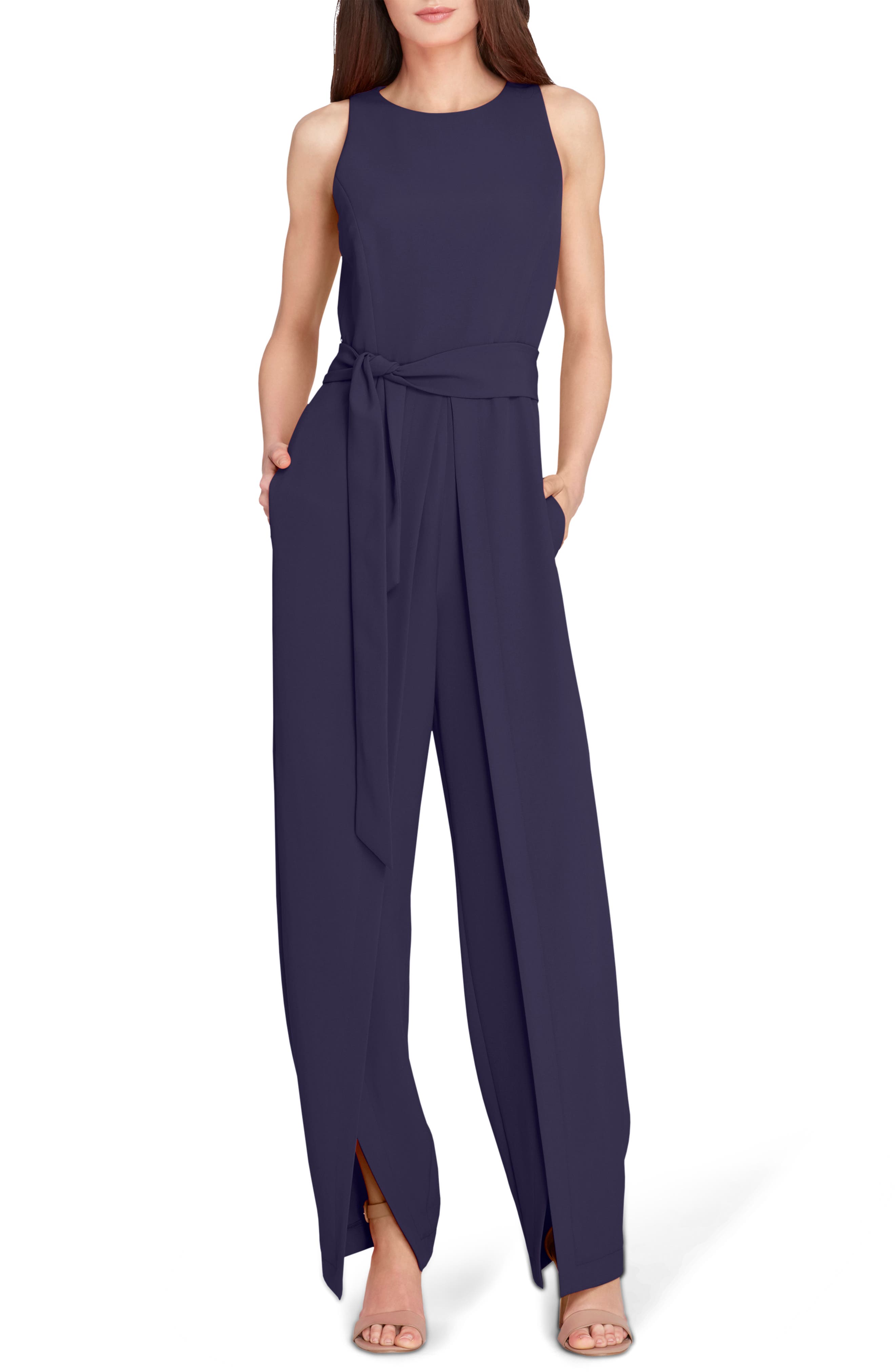 tahari split leg jumpsuit