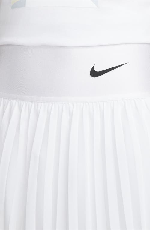 Shop Nike Court Dri-fit Advantage Pleated Tennis Skirt In White/white/black