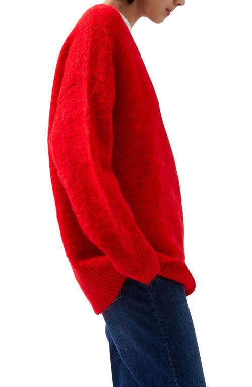 Shop French Connection Oversize V-neck Sweater In Red