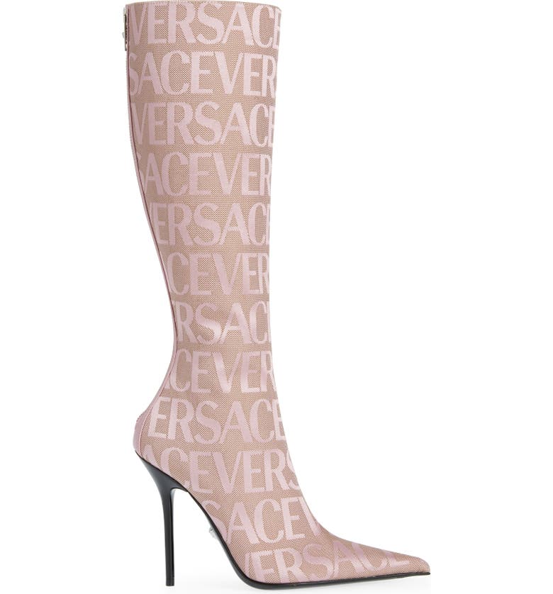 Versace Logo Jacquard Pointed Toe Boot (Women) | Nordstrom