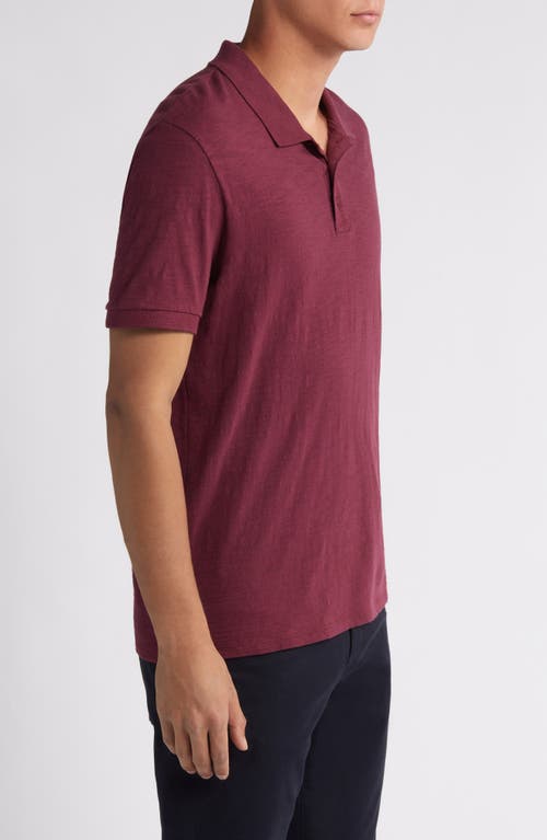 Shop Vince Cotton Slub Jersey Polo In Black Cherry