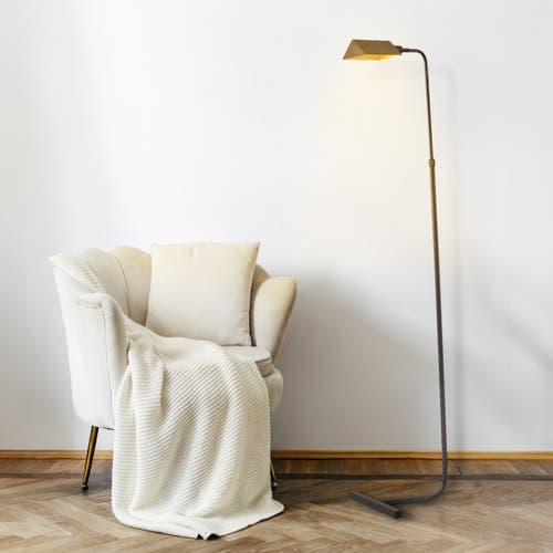Jonathan Y Cotys Midcentury Industrial Metal Adjustable Pharmacy Led Floor Lamp In Oil Rubbed Bronze
