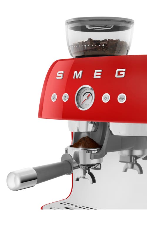 Shop Smeg Espresso Machine With Coffee Grinder In Red