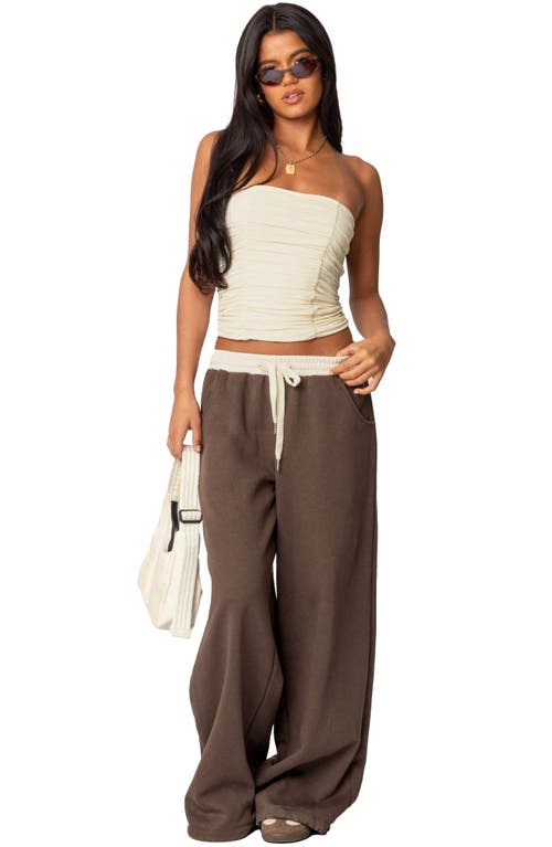 Edikted Fifi Ruched Strapless Tube Top In Cream