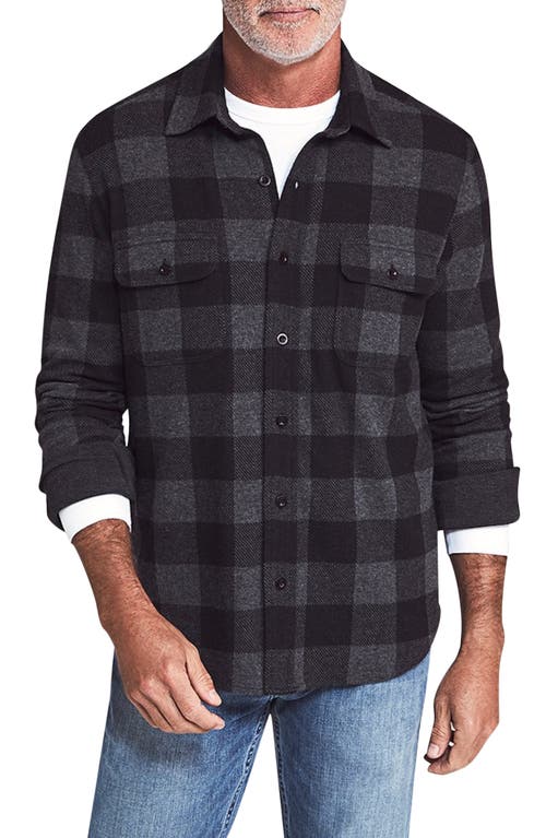 Faherty Legend Buffalo Check Flannel Button-Up Shirt in Charcoal Black Buffalo at Nordstrom, Size Medium