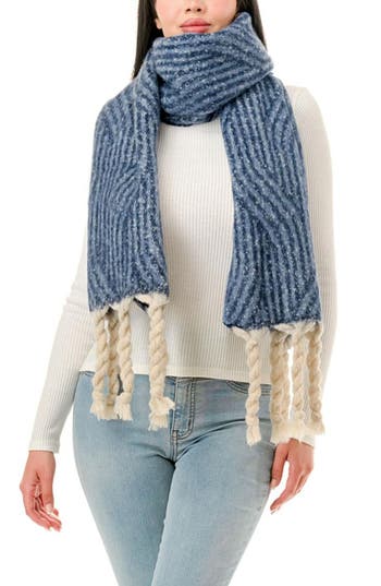 Marcus Adler Pattern Scarf In Blue