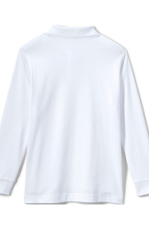 Shop Lands' End School Uniform Kids Long Sleeve Interlock Polo Shirt In White