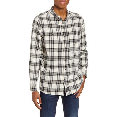 Banks Journal Vanish Plaid Flannel Button-Down Shirt, White