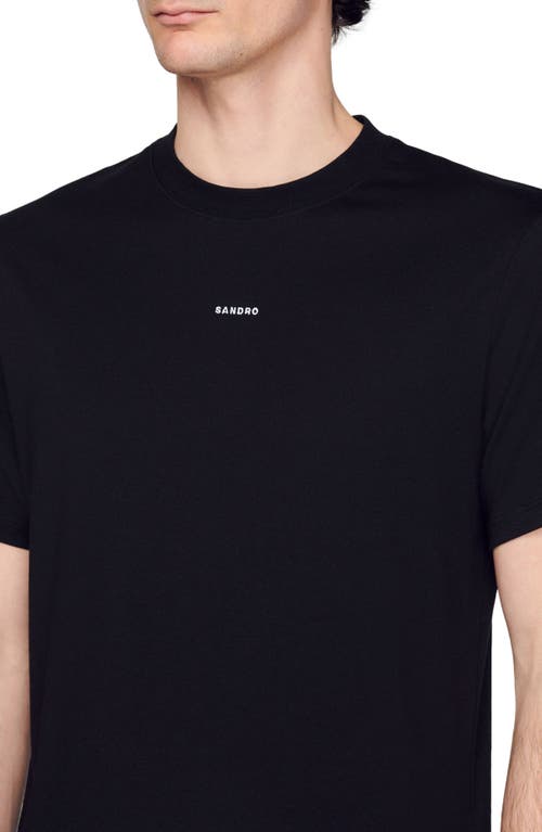 Shop Sandro Organic Cotton  T-shirt In Black