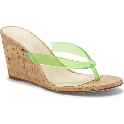 Jessica Simpson Coyrie Wedge Flip Flop, Green