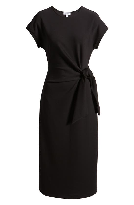 Shop Nordstrom Tie Waist Midi Dress In Black