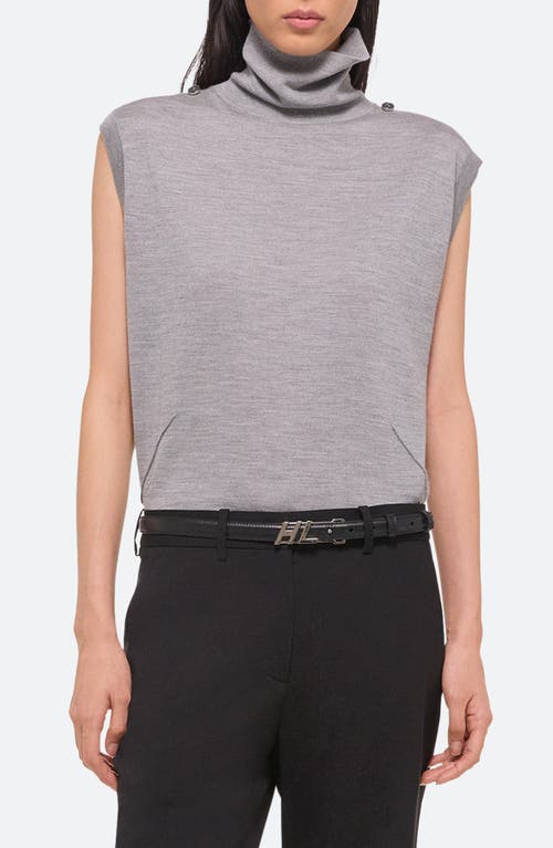Helmut Lang Fine-knit Turtleneck Top With Detachable Shrug In Light Heather Grey/grey - 27d