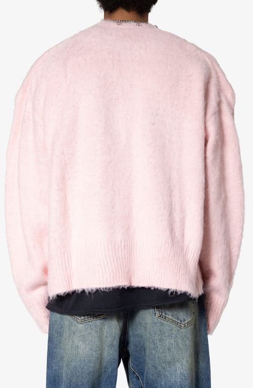 Shop Mnml Faux Gem Accent Cardigan In Pink