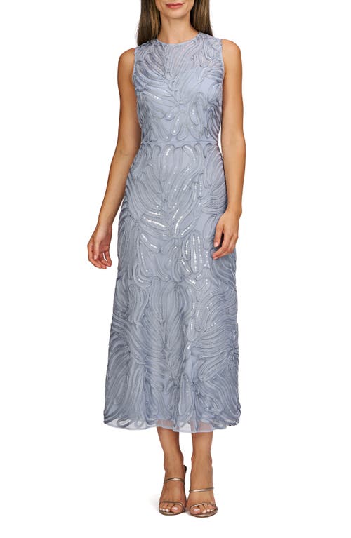 JS Collections Cassandra Soutache Cocktail Dress in Ash Blue 