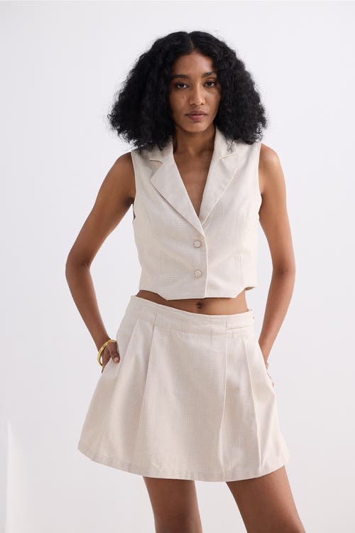 Reistor Cropped Cotton Tweed Vest In Chestnut Twist