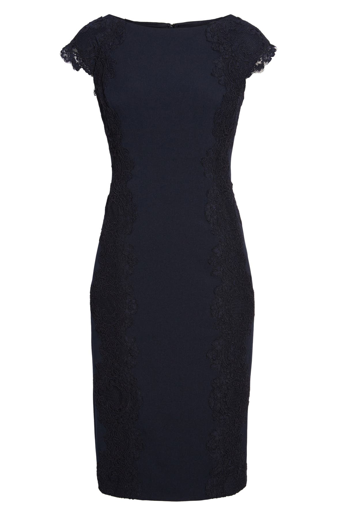 Maggy London Lace Detail Crepe Sheath Dress (Regular & Petite) | Nordstrom
