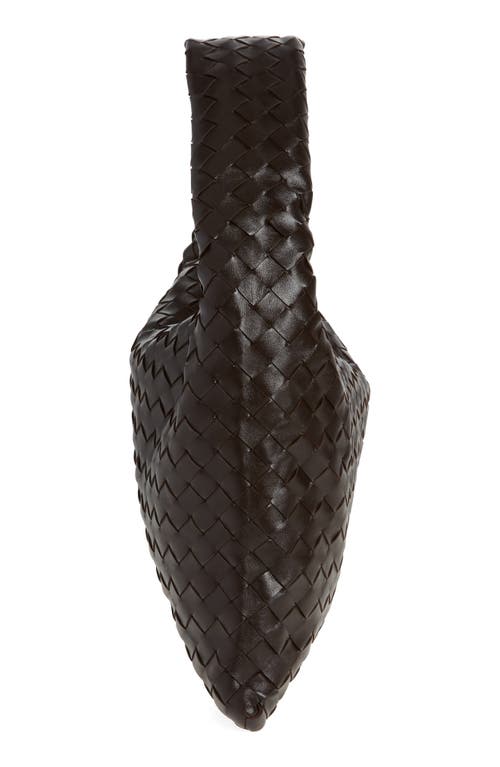 Shop Bottega Veneta Small Hop Intrecciato Leather Hobo Bag In 2190 Fondant-m Brass