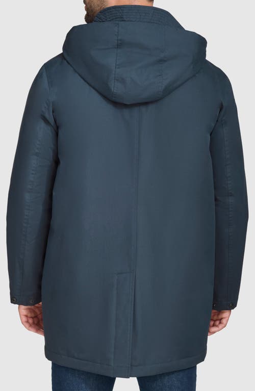 Cole Haan Signature Hooded Raincoat In Navy