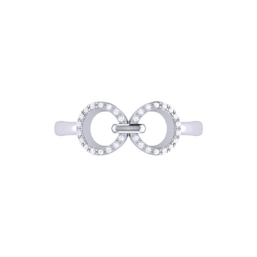 Luvmyjewelry Binoculars Infinity Sterling Silver Diamond Ring In Silver