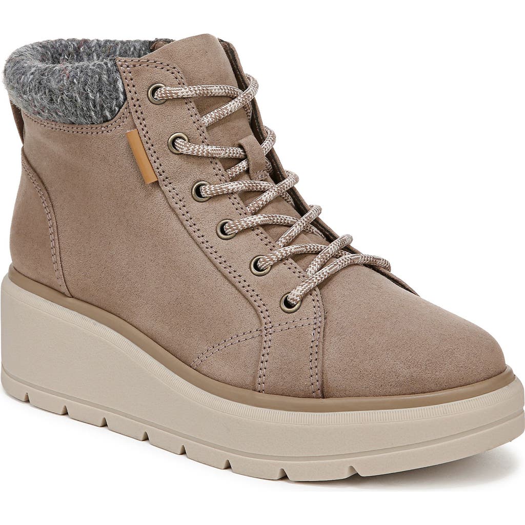 Dr. Scholl's Women's Nice Day Max Alpine Wedge Water Resistant Booties In Mocha Taupe