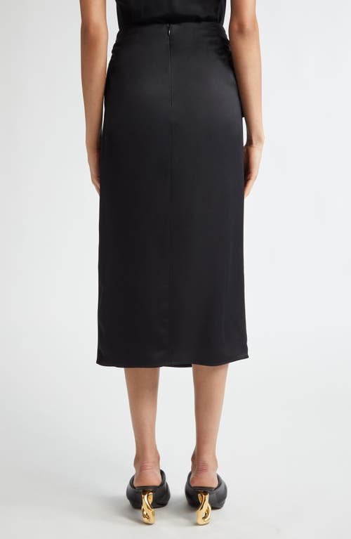 Shop Jw Anderson Twist Waist Satin Midi Skirt In Black