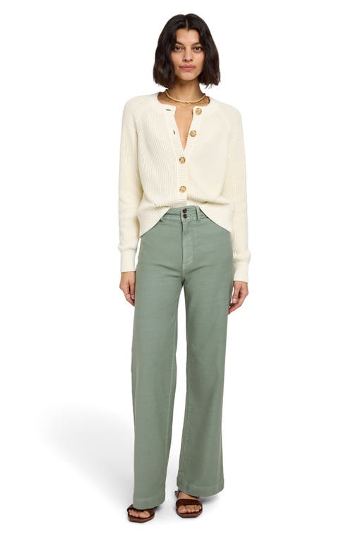 Faherty Harbor Stretch Terry Wide Leg Pants In Coastal Sage
