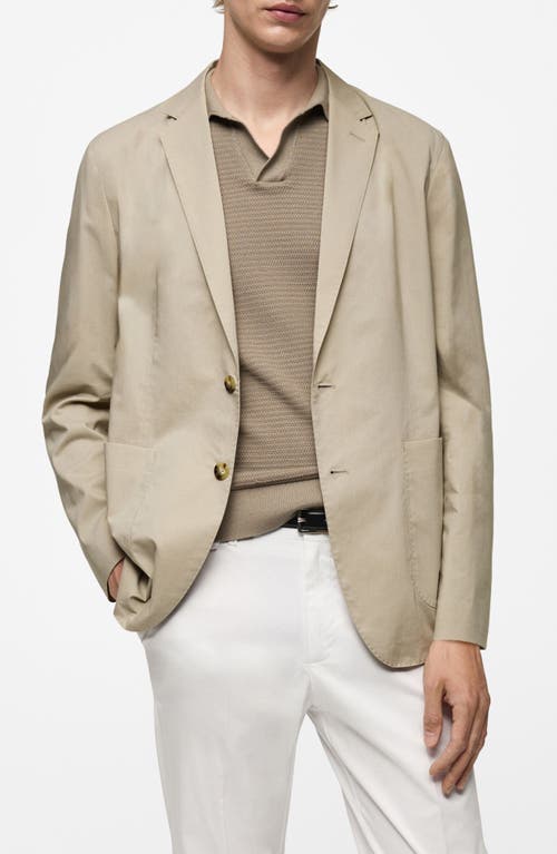 Shop Mango Lightweight Cotton Sport Coat In Beige