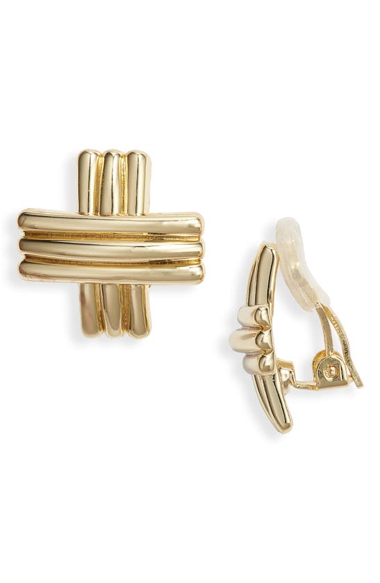 Shop Nordstrom Crisscross Clip-on Earrings In Gold