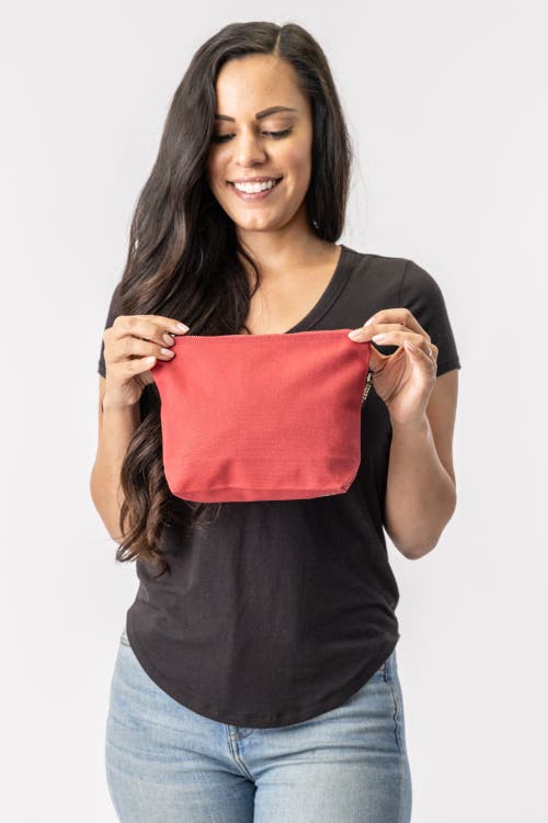 Terra Thread Organic Cotton Makeup Bag In Ruby Red