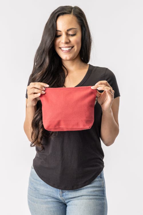 Shop Terra Thread Organic Cotton Makeup Bag In Ruby Red