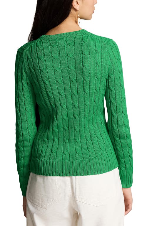 Shop Polo Ralph Lauren Julianna Cotton Cable Sweater In Preppy Green