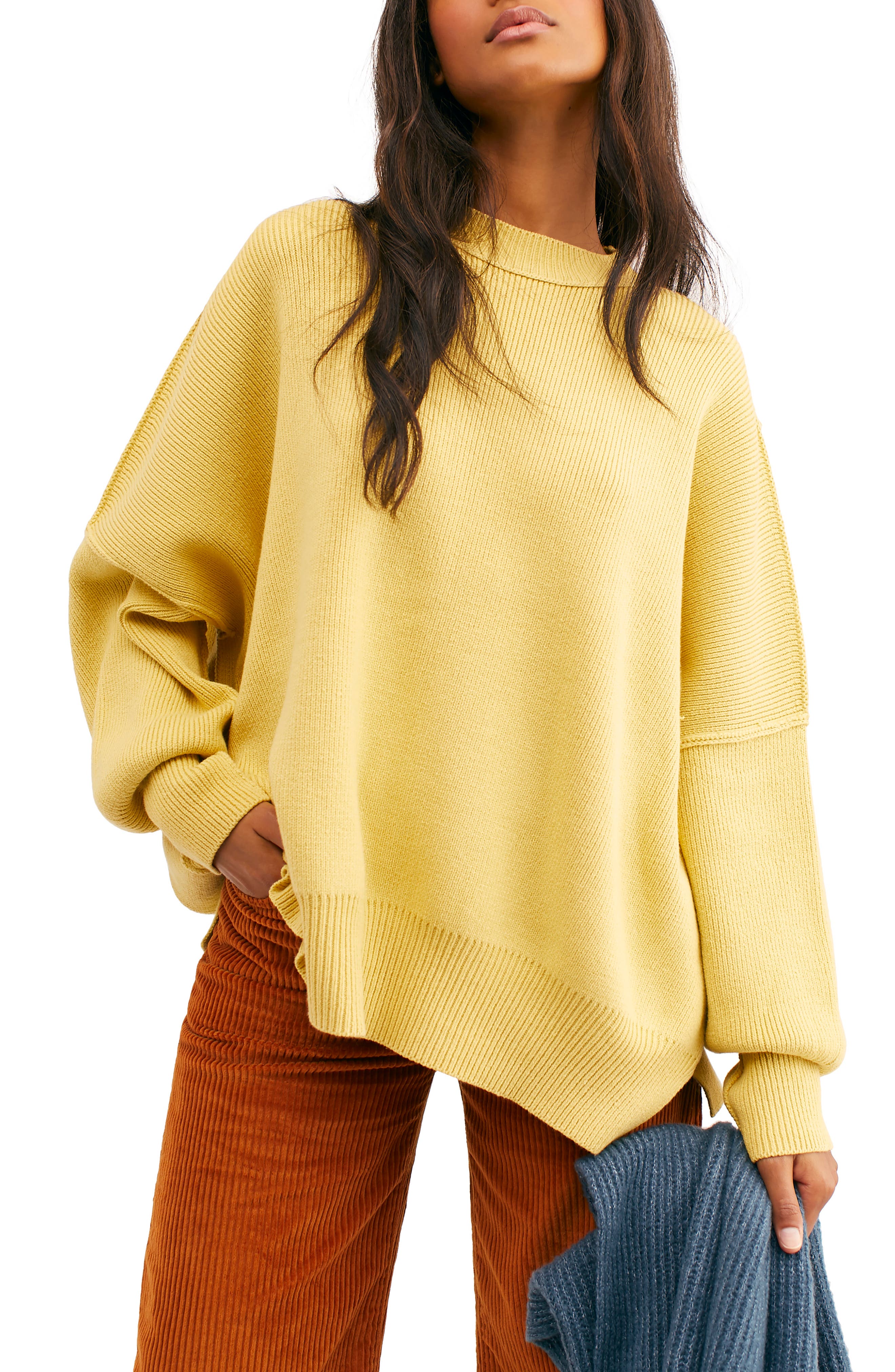 free people easy street cotton blend oversized sweater