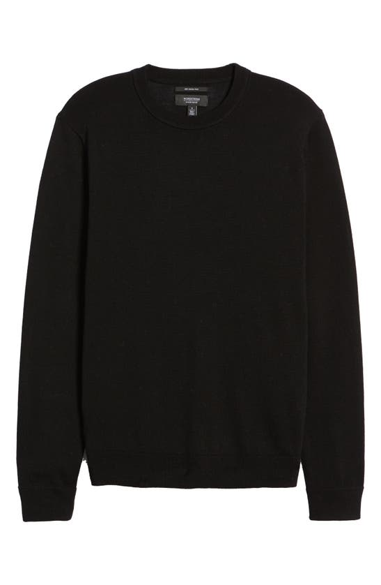 Nordstrom Washable Merino Crewneck Sweater In Black Caviar