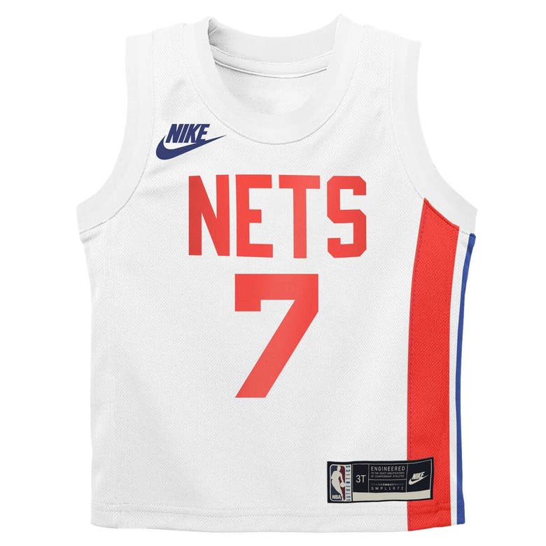 Shop Nike Preschool  Kevin Durant White Brooklyn Nets 2022/23 Swingman Jersey