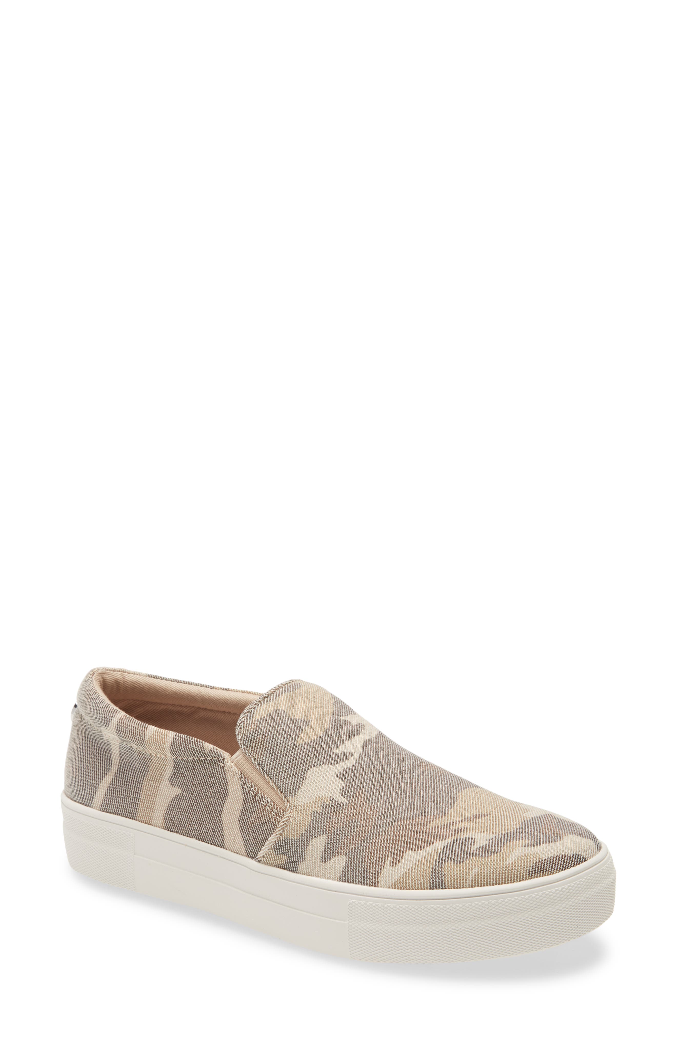 Steve Madden Gills Platform Slip On Sneaker In Tan Camo Modesens