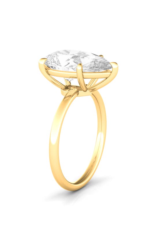 Hautecarat Pear Cut Lab Created Diamond 18k Gold Ring In 18k Yellow Gold