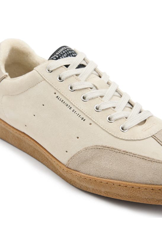 Shop Allsaints Leo Suede Low Top Sneaker In Parchment White