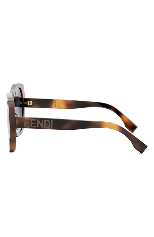 Shop Fendi ' Lettering 57mm Gradient Butterfly Sunglasses In Blonde Havana/gradient Smoke