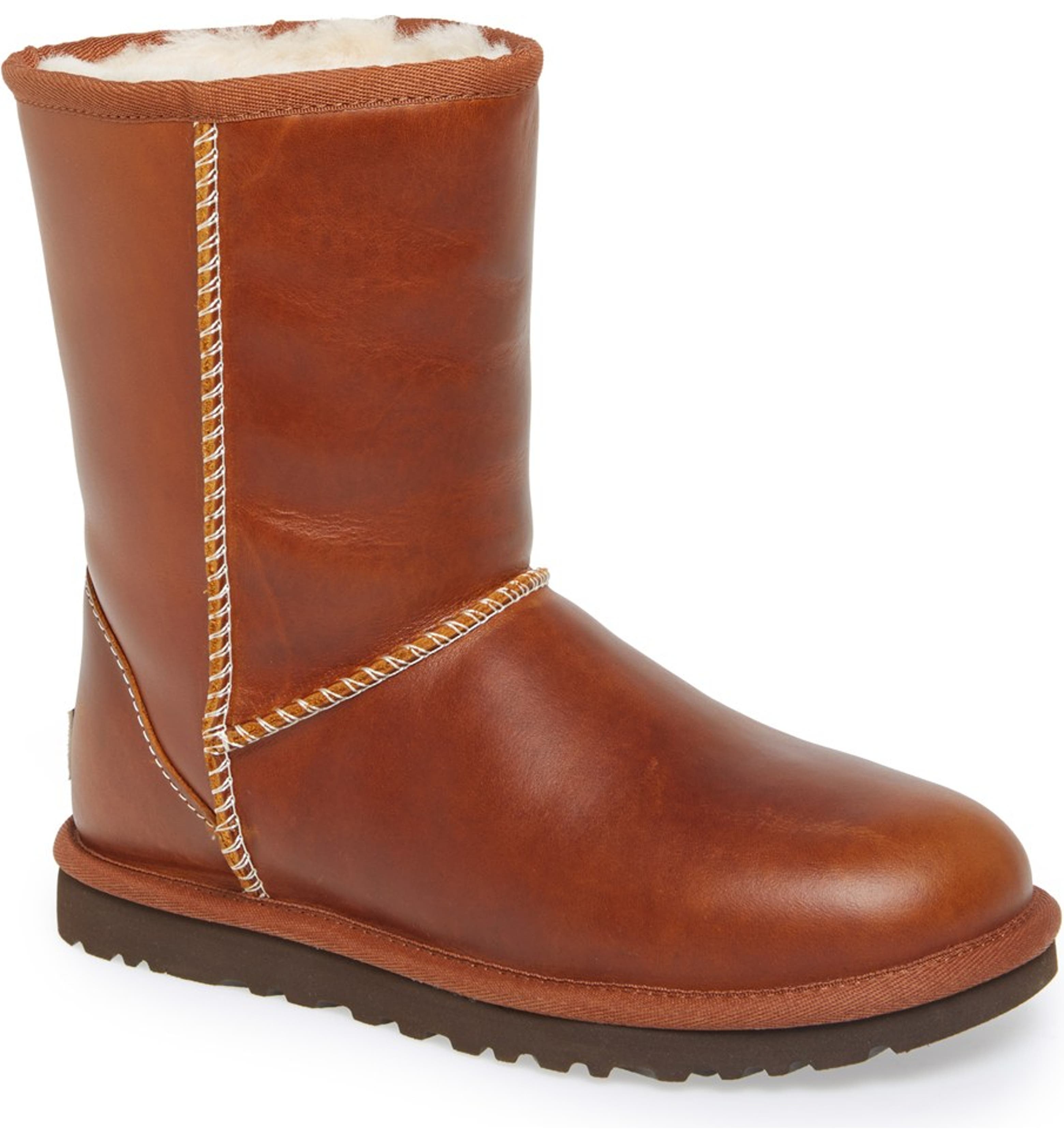 UGG® Australia 'Classic Short' Leather Water Resistant Boot (Women ...