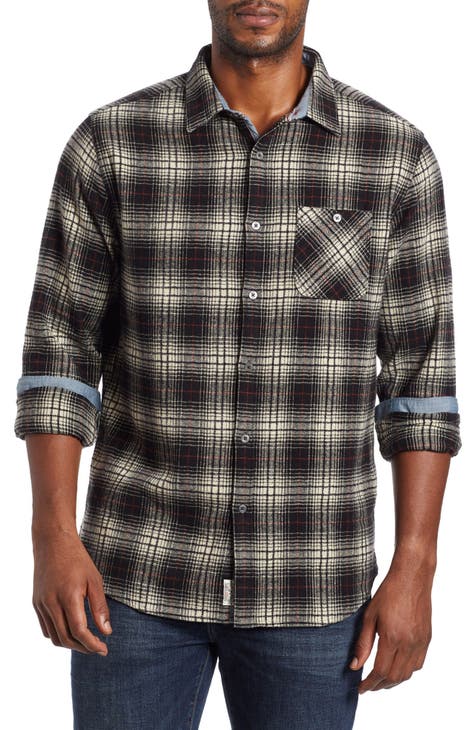 Goshen Long Sleeve Single Pocket Plaid Flannel Shirt