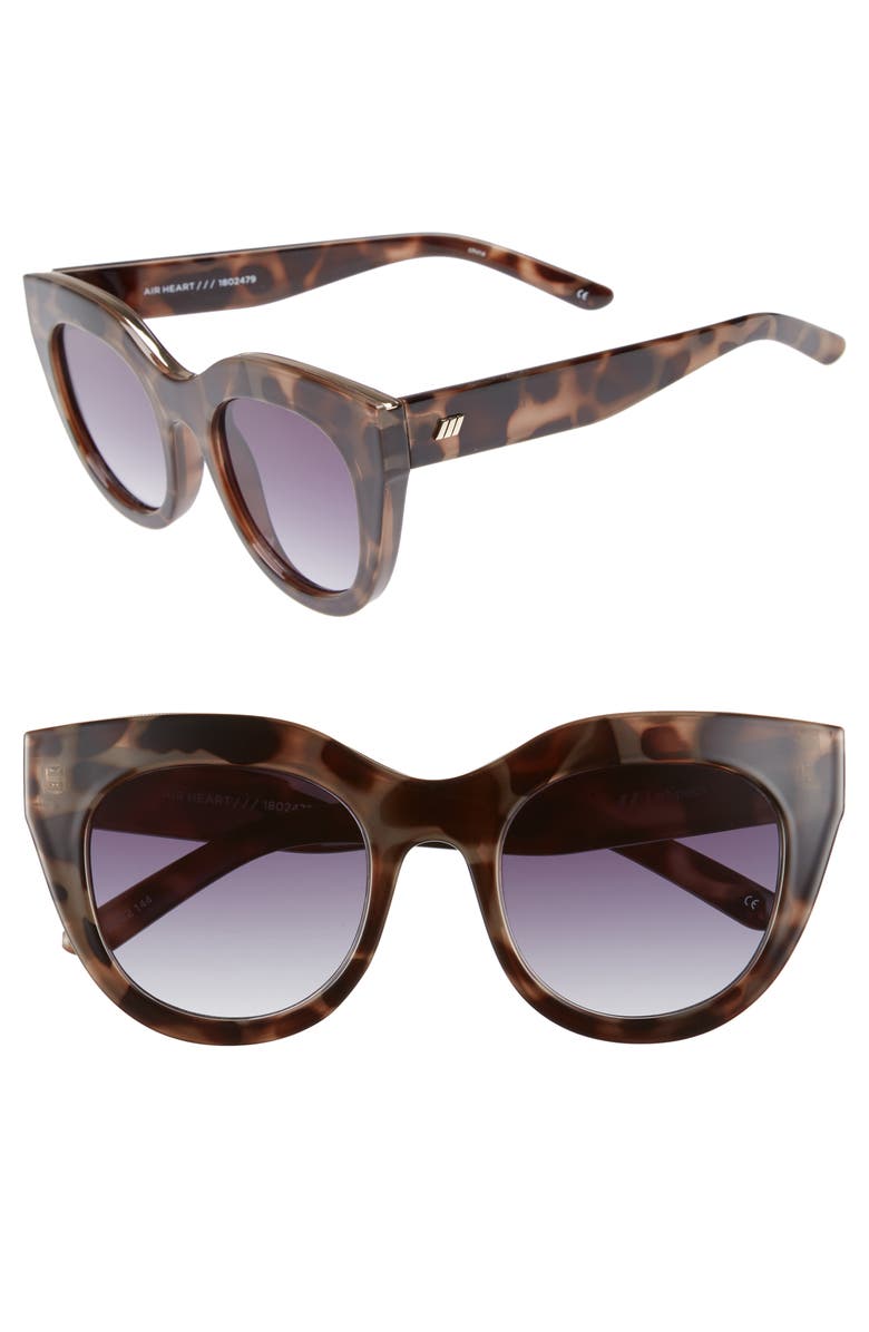 LE SPECS Air Heart 51mm Cat Eye Sunglasses, Main, color, VOLCANIC TORTOISE